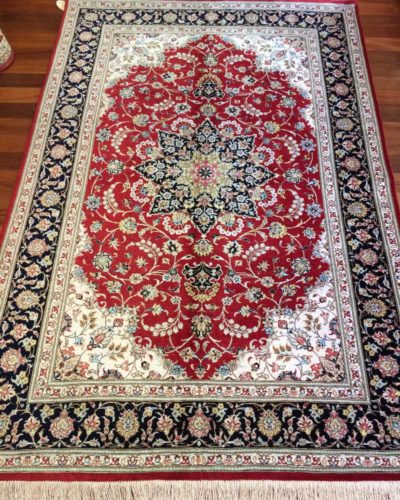 Fine Persian Pure Silk Qum  rug